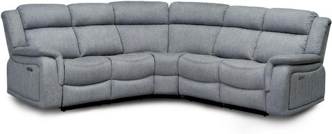 Linden recliner corner sofa set - grey fabric - large - 2 corner 2