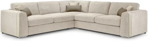 Naples large corner sofa - beige fabric