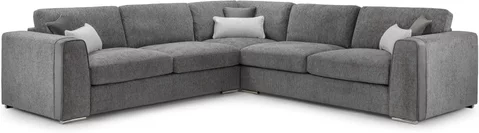 Naples large corner sofa - grey fabric