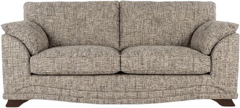 Nicole fabric sofa - 3 seater - lassie mocha fabric - walnut legs