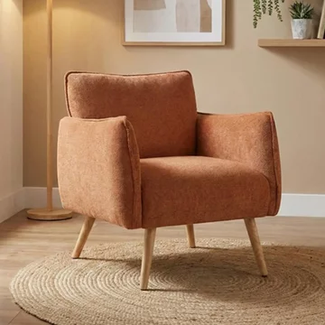 Piper accent armchair - rust - fabric