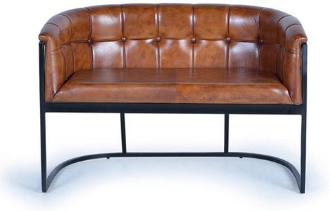Quasqueton sofa - brown leather - 2 seater