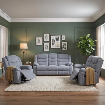 Windsor recliner sofa set - grey fabric