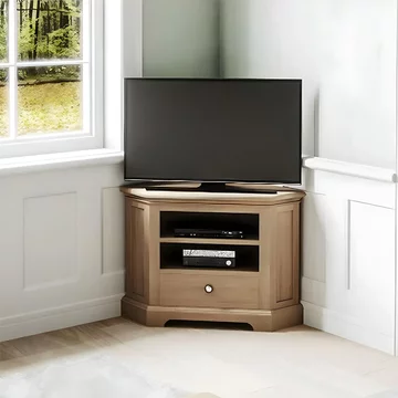 Cromwell tv unit - corner - 1 drawer - oak