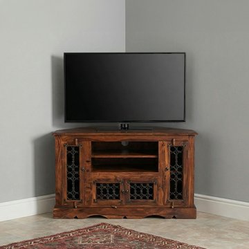 Indian sheesham 114cm corner tv cabinet