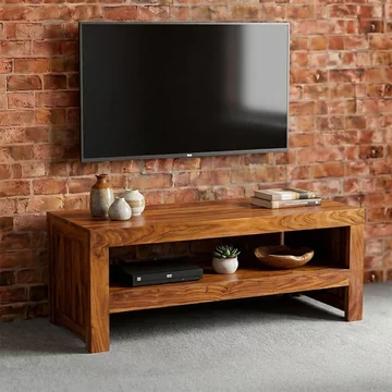 Cube tv unit - 110cm - sheesham wood