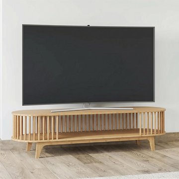 Live curved tv unit - 150cm - medium - natural bamboo wood