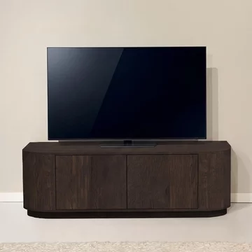 Novero curved tv unit - 2 door - 140cm - medium - espresso oak