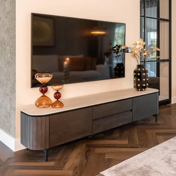 Ritz beige ceramic top exra large tv unit