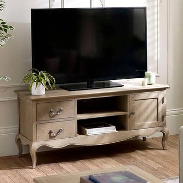 Camille tv unit - 1 door - 135cm - french style - natural - limed oak