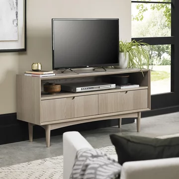 Dansk scandi oak tv unit - 2 drawer
