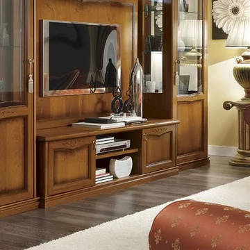 Nostalgia italian tv unit - large - walnut