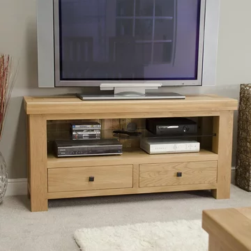 Bordeaux tv unit - 2 drawer - oak