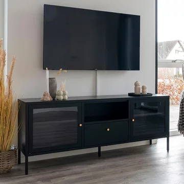 Dalby tv unit - storage - metal - black