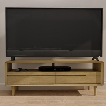 Scandic tv unit - 2 drawer - medium - oak