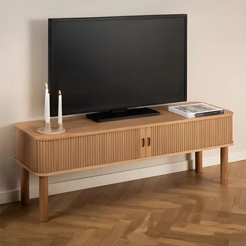 Langley tv unit - 2 door - fluted - oak