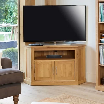 Mobel oak corner tv cabinet
