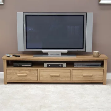 Opus plasma tv unit - 3 drawer - large - oak