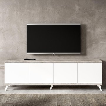 Modern treviso storage tv unit - 202cm - white
