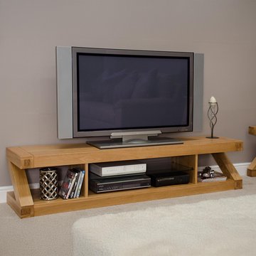 Z designer plasma tv unit - large - oak