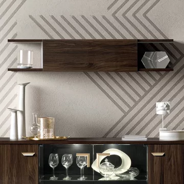 Volare italian wall shelf - large - walnut
