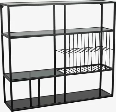 Rur wall shelf - black - glass