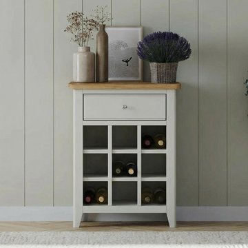 Arden grey painted small wine rack