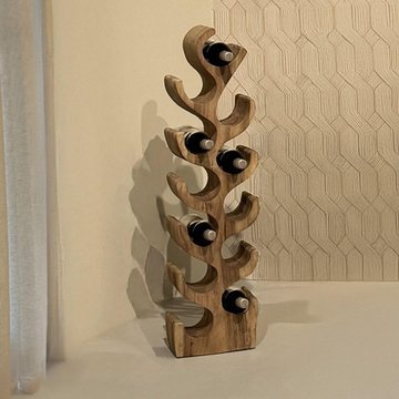 Suar wine rack - natural wood