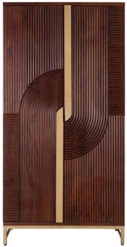 Flora tall bar cabinet - 2 door - dark - mango wood