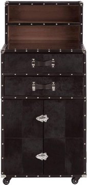 Kensington townhouse wine cabinet - 2 door - black & silver fur