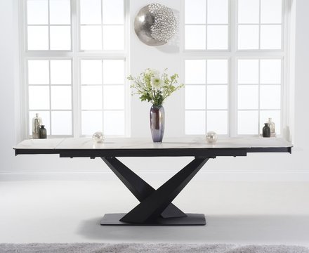 Extending jacob 180cm white ceramic dining table