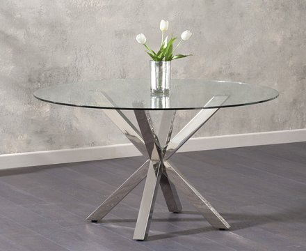 Rodin round glass dining table