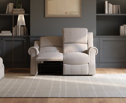Aldbourne silver fabric 2 seater recliner sofa