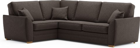 Bella chocolate fabric large left hand facing corner sofa