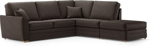 Bella chocolate fabric large right hand facing chaise corner sofa