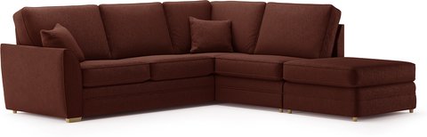 Bella rustic fabric large right hand facing chaise corner sofa