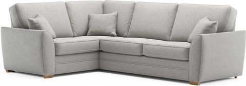 Bella silver fabric large left hand facing corner sofa