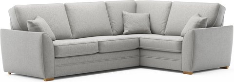 Bella silver fabric large right hand facing corner sofa