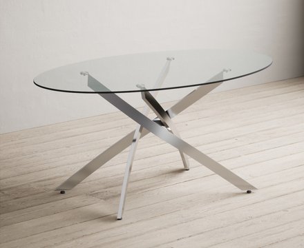 Bernini 165cm oval glass dining table