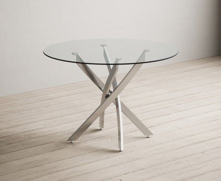 Bernini 110cm glass dining table