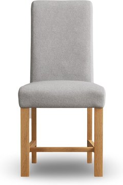 Braced grey set of 2 fabric dining chairs