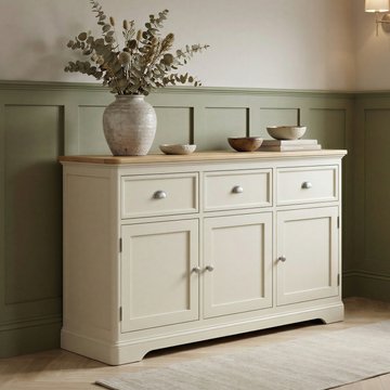 Madley oak and cream painted large sideboard