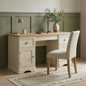 Madley oak and cream painted computer desk