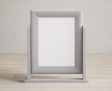 Light grey painted dressing table mirror