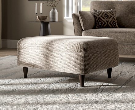 Capri mushroom fabric footstool