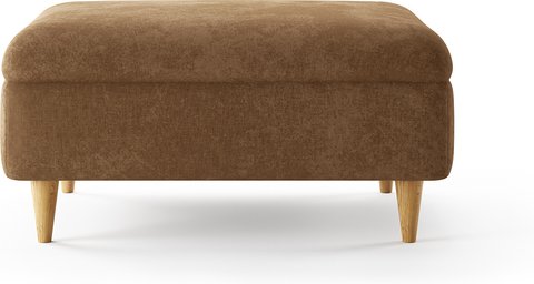 Capri almond fine chenille fabric footstool