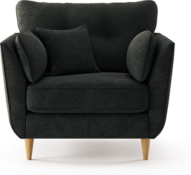 Capri anthracite chenille fabric armchair