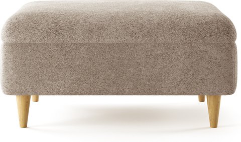 Capri latte boucle fabric footstool