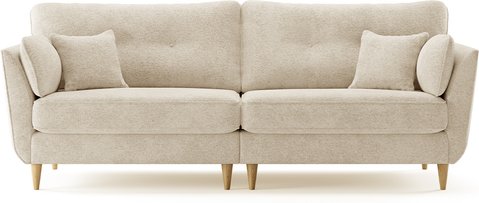 Capri natural boucle fabric 4 seater sofa