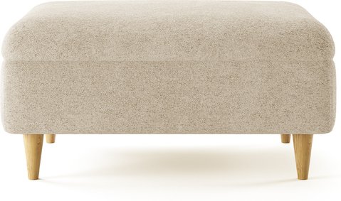 Capri natural boucle fabric footstool